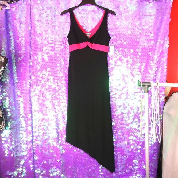 NWT Y2K FORMAL DRESS 8 Bisou Bisou Black Hot Pink Prom Homecoming NYE Party Cute - Picture 3 of 14